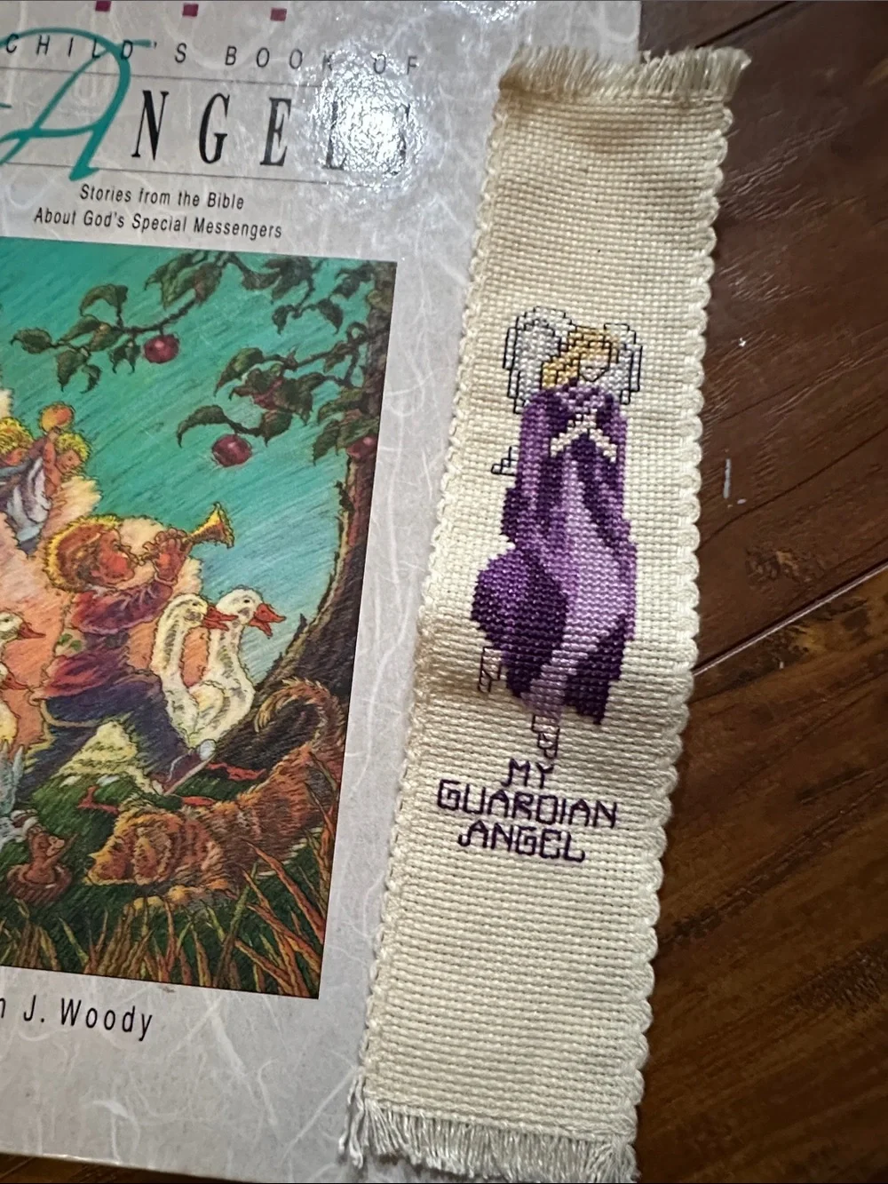 A Child's Book of Angels Bible Stories + Handmade Guardian Angel Bookmark